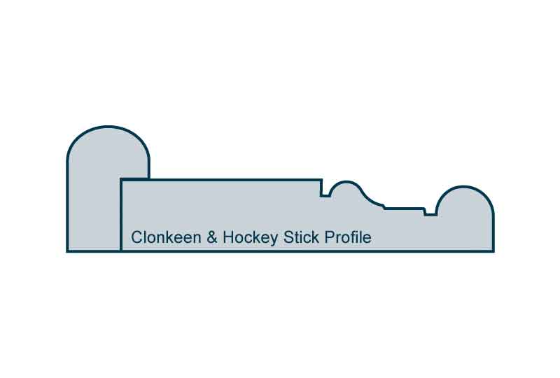 Profile View of 19 x 94mm Clonkeen Architrave, inc. Hockey Stick