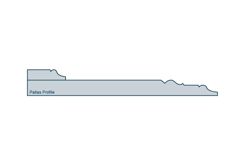 Profile View of 31 x 219mm Pallas Skirting