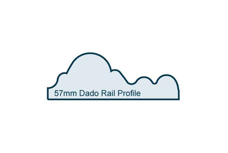 Profile View of 19 x 57mm Dado Rail