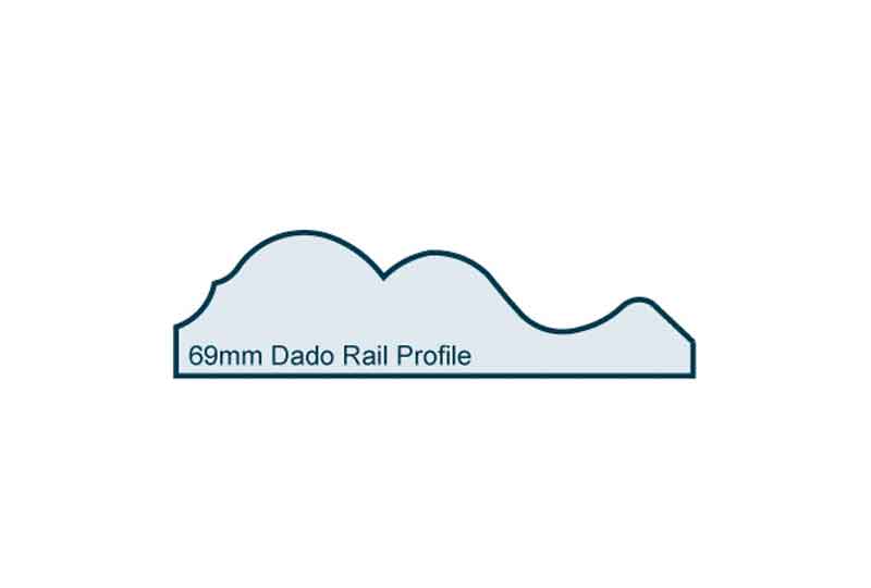 Profile View of 19 x 69mm Dado Rail