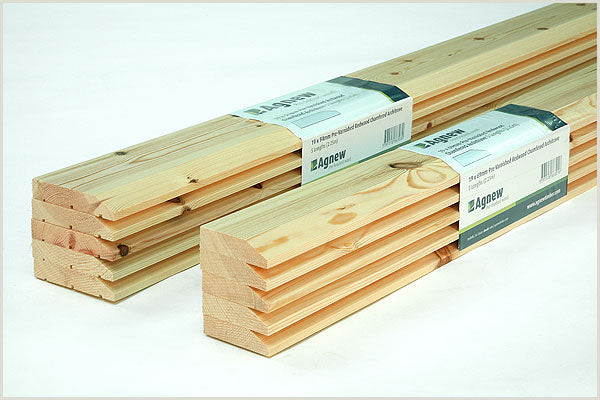 DIY Packs - 19 x 94mm Pre-Varnished Redwood Pine Chamfered Architrave/Skirting