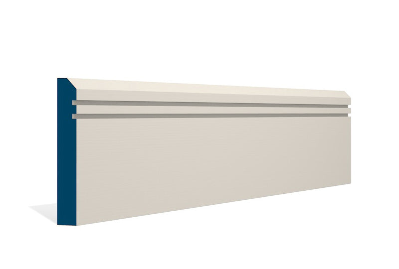 19 x 119mm Bevelled Double Shaker Skirting (5x2.4m) - Style: Pre-Painted Wood - Ivory