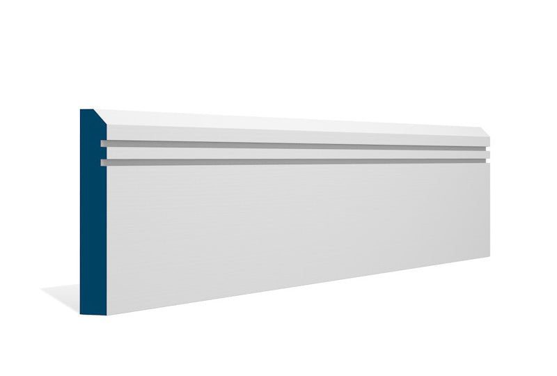 19 x 119mm Bevelled Double Shaker Skirting (5x2.4m) - Style: Pre-Painted Wood - White