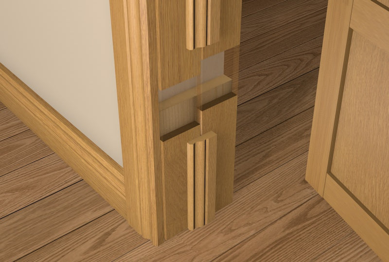 31mm Pre-Varnished Solid White Oak FACED Door Liner (inc OGEE Door Stop)