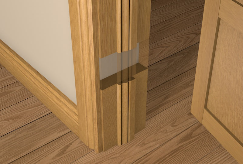 CUSTOM SIZE - 31mm Pre-Varnished Solid White Oak Door Liner (inc OGEE Door Stop)