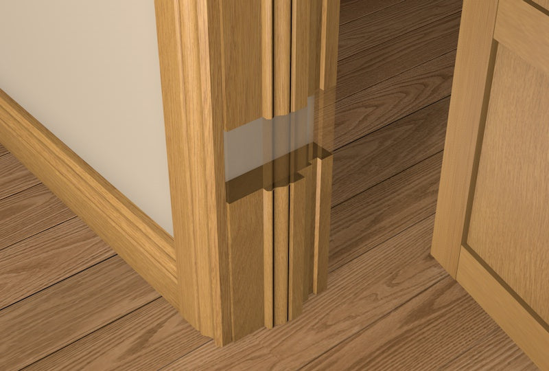 CUSTOM SIZE - 31mm Pre-Varnished Solid White Oak 30 Minute Fire Door Liner (inc OGEE Door Stop)