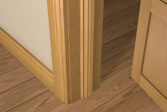 12 x 44 Pre-Varnished Solid White Oak Ogee Door Stop