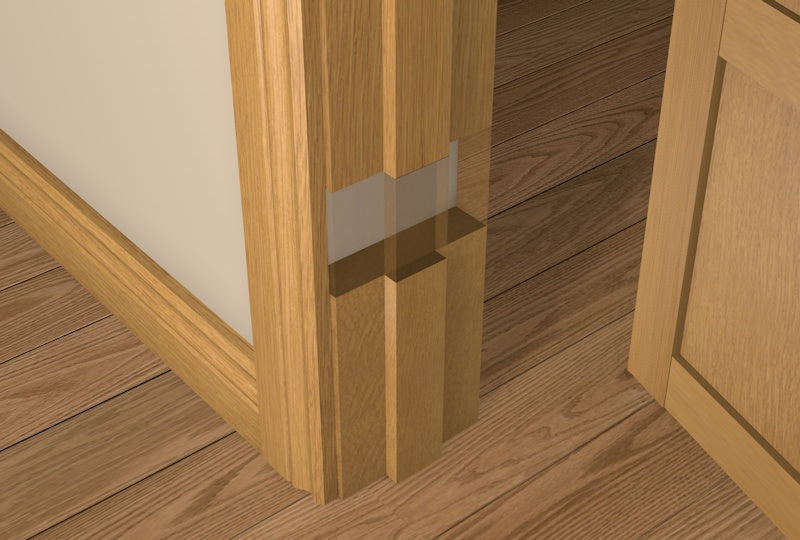 31mm Pre-Varnished Solid White Oak Door Liner (inc SQUARE Door Stop)