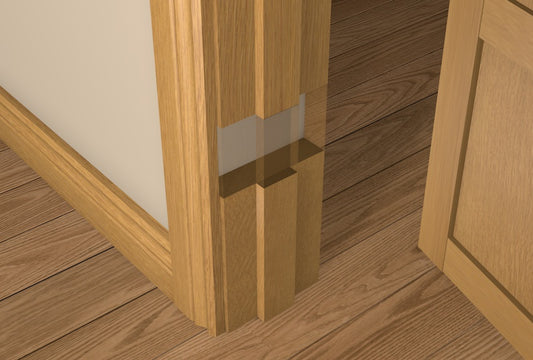 CUSTOM SIZE - 31mm Pre-Varnished Solid White Oak Door Liner (inc SQUARE Door Stop)