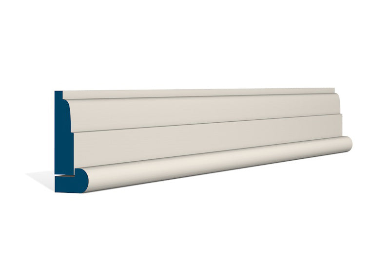 19 x 69mm Lambs Tongue Architrave, inc. Hockey Stick - Style: Pre-Painted Wood - Ivory