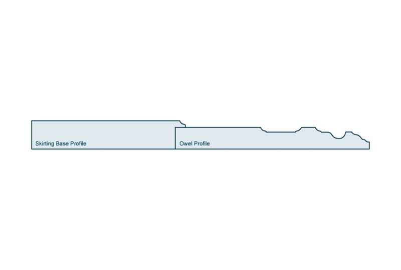 Profile View of 25 x 294mm Owel Skirting