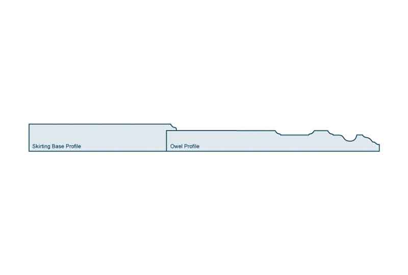 Profile View of 25 x 319mm Owel Skirting