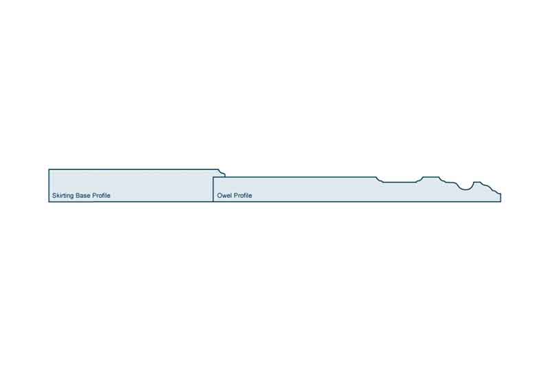 Profile View of 25 x 344mm Owel Skirting