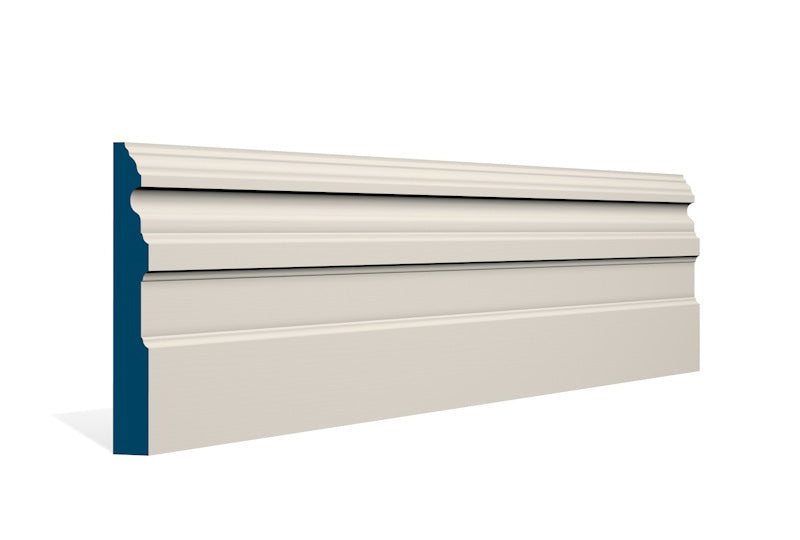 19 x 169mm Owel Skirting (5x2.4m) - Style: Pre-Painted Wood - Ivory