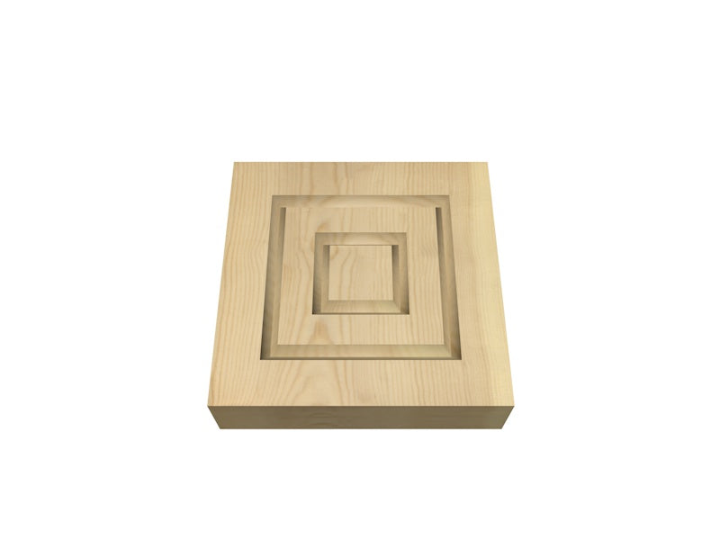 30 x 82mm Pre-Varnished Redwood Corner Blocks - Double Square