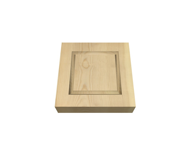 30 x 82mm Pre-Varnished Redwood Corner Blocks - Single Square