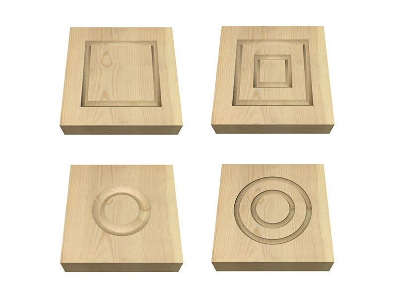 Corner Rvt Block 30 x 82mm Pre-Varnished Redwood Corner Blocks (x4)