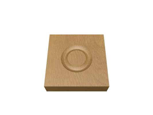 Pre-Varnished Solid White Oak Corner Blocks - Single Circle