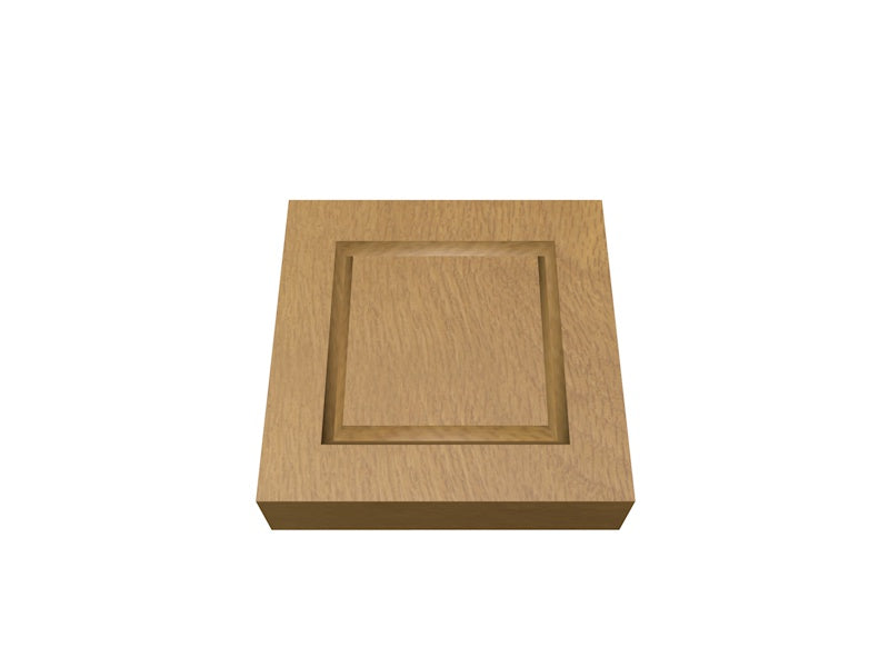 Pre-Varnished Solid White Oak Corner Blocks - Single Square