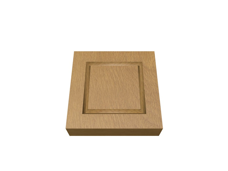 36 x 132mm Pre-Varnished Solid White Oak Corner Blocks - Single Square